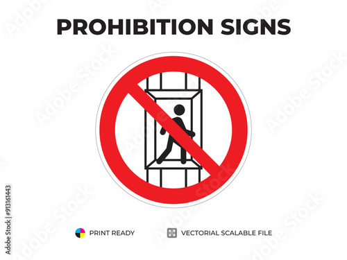 Prohibition signs. Indicatoare de interzicere. Запрещающие знаки. Ascent and descent of people is prohibited. Este interzisă urcarea și coborârea oamenilor. Запрещается подъем и спуск людей (1)