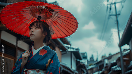 A harmonious blend of traditional culture and modern technology in a future society.