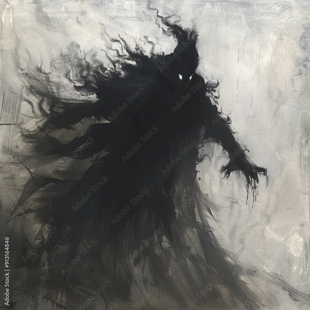Fototapeta premium Darkness: Represents shadow, stealth, and offensive dark powers.