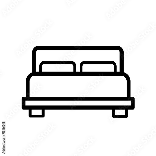 hotel bed - vector icon