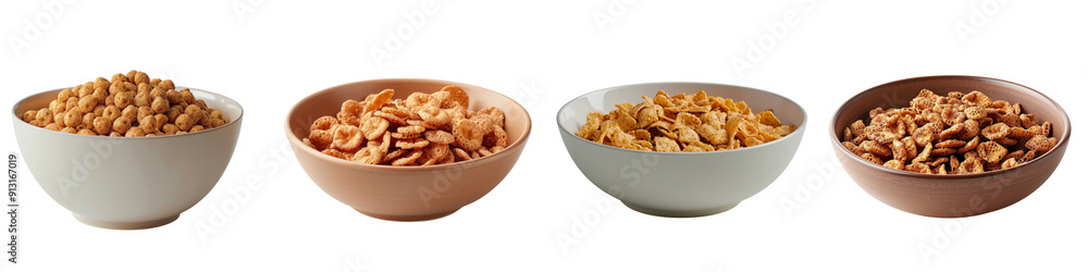 A bowl of cereal isolated on a white background. A bowl of cereal isolated on a white background.