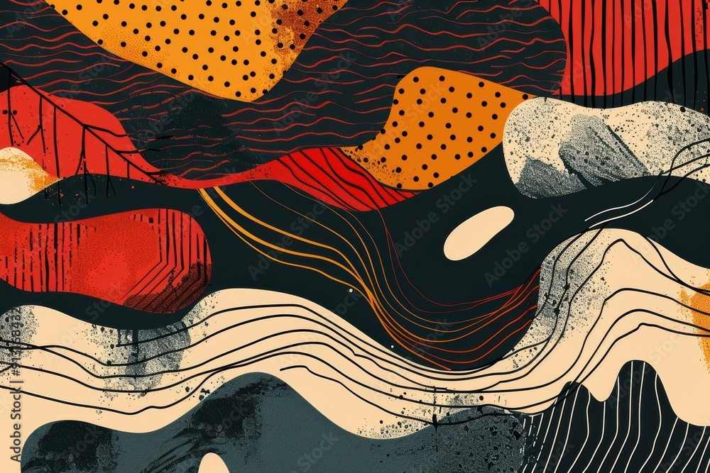 Obraz premium Hand Drawn Minimal Scandinavian Background