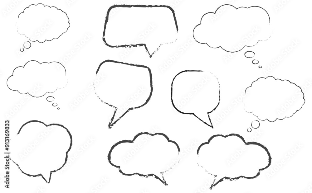 speech bubble chat icon collection set.blank white speech bubbles speech bubble chat icon collection set.blank white speech bubbles