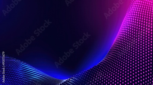 Vibrant abstract wave design featuring purple and blue dots, ideal for digital backgrounds and modern art themes.