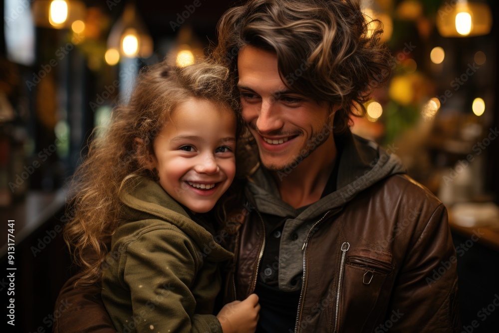 Portrait of a happy young mother in casual clothes, expressing all her love and te, generative IA Portrait of a happy young mother in casual clothes, expressing all her love and te, generative IA