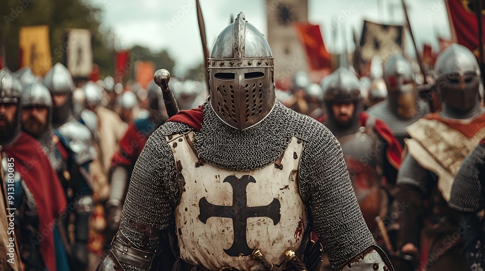Medieval Knight in Full Armor. Medieval Knight in Full Armor.