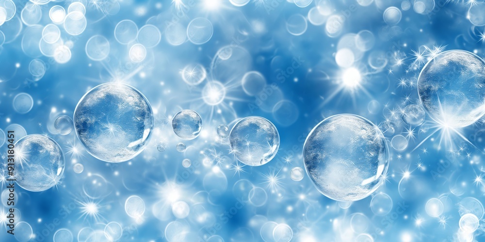A soft, warm light blue background featuring sparkling bubbles and a dreamy microcosm effect A soft, warm light blue background featuring sparkling bubbles and a dreamy microcosm effect
