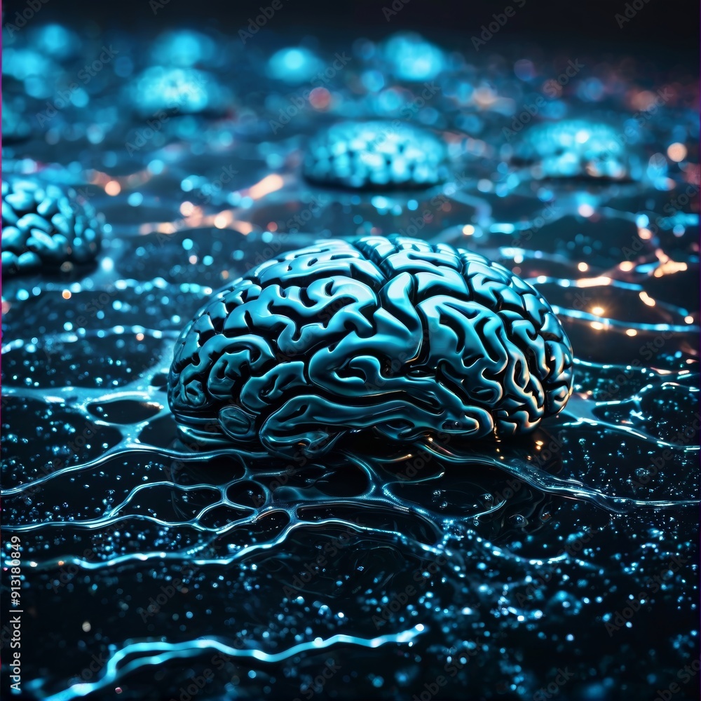 Blue Brain on Table Blue Brain on Table