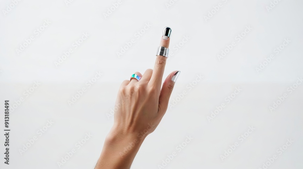 Womans Hand Adorned With Ring Womans Hand Adorned With Ring
