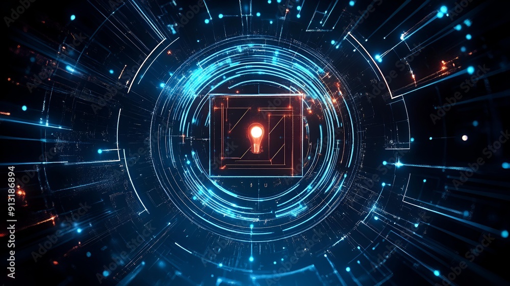 Fototapeta premium Abstract technology, neon background,