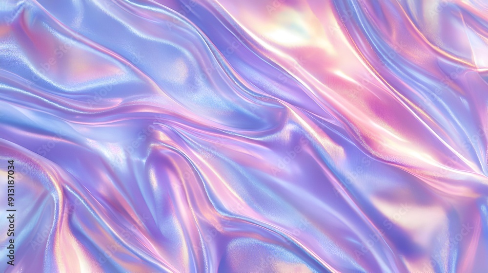 Fototapeta premium Holographic, pastel, liquid metal