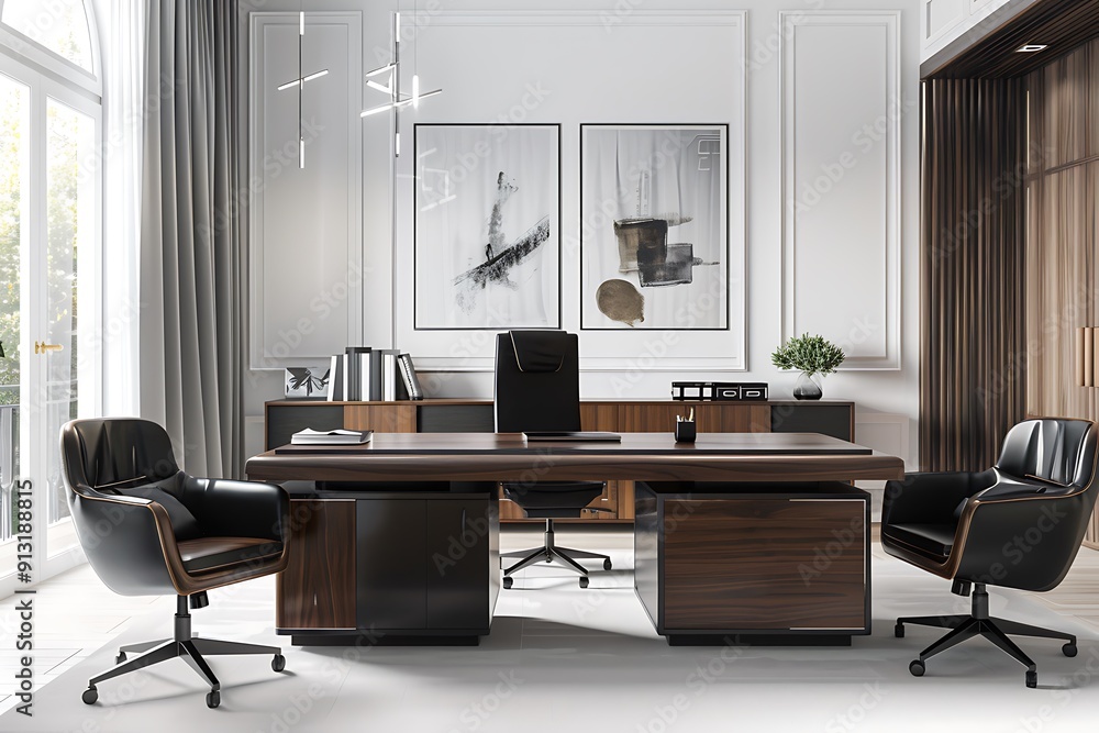 Modern empty blank interior office room for work, Mockup Frame-Minimalistic concrete coworking office Modern empty blank interior office room for work, Mockup Frame-Minimalistic concrete coworking office