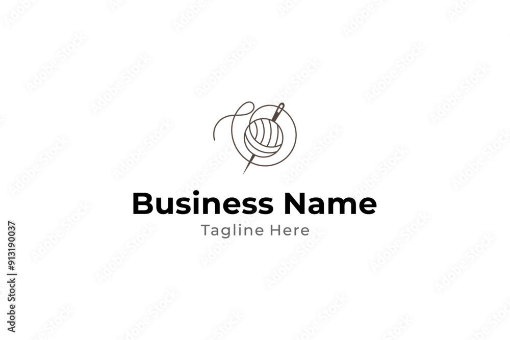wool ball yarn logo in line art vector design wool ball yarn logo in line art vector design