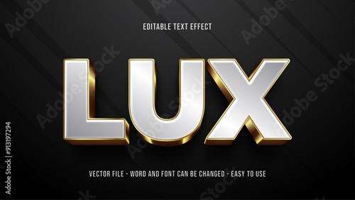 Editable luxury theme text effect, gold text style effect