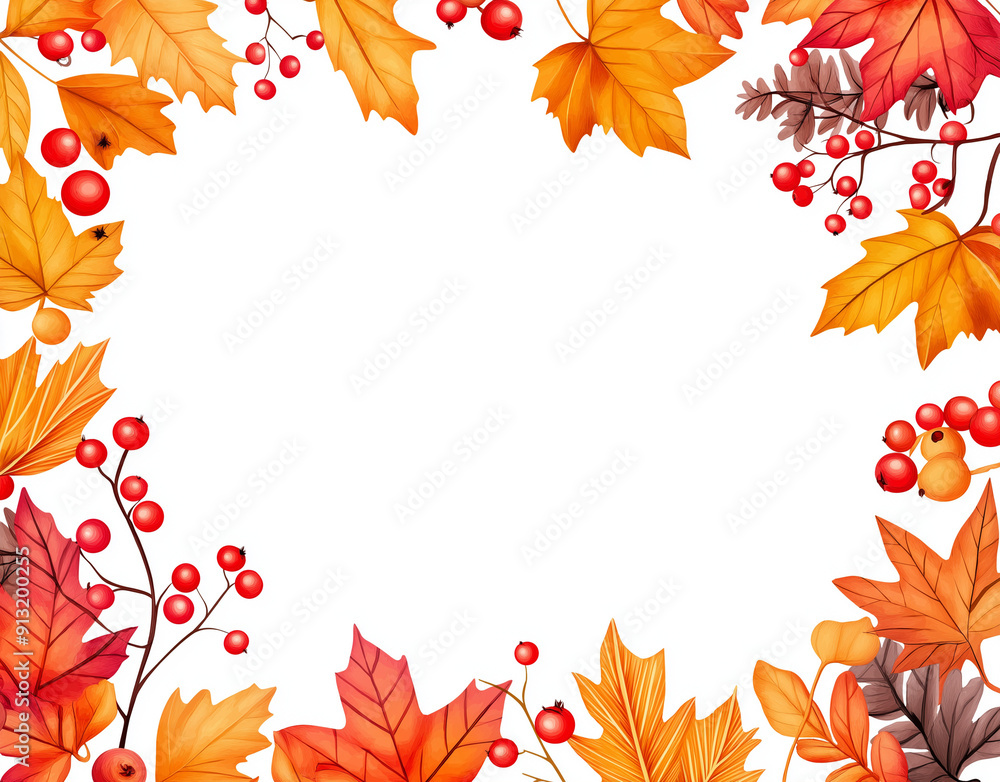 Autumn leaves and berries frame the clip art for scrapbooking against a white background, with autumn colors
Autumn leaves and berries frame the clip art for scrapbooking against a white background, with autumn colors