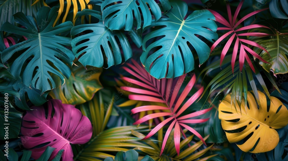 Colorful Leaves Bunched Together