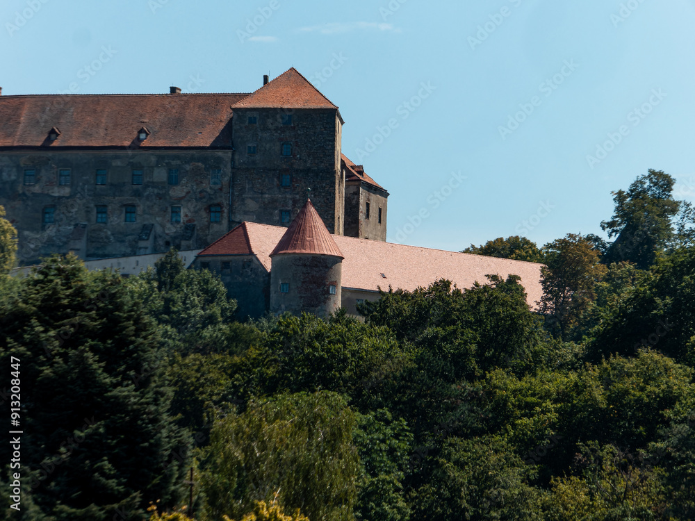 View on the castle Neulengbach, Lover Austria an the summer sun View on the castle Neulengbach, Lover Austria an the summer sun