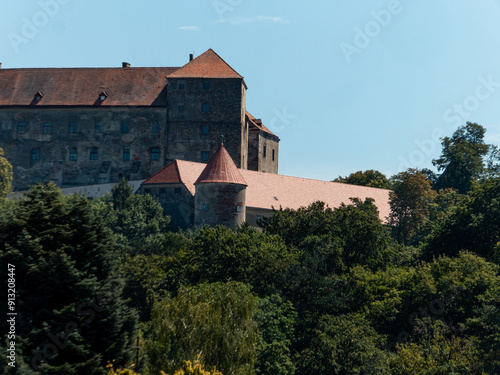 View on the castle Neulengbach, Lover Austria an the summer sun