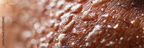 Macro close up of a brown seborrheic keratosis on African skin a prevalent noncancerous skin growth photo