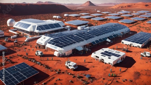 A Large Array of Solar Panels in the Desert