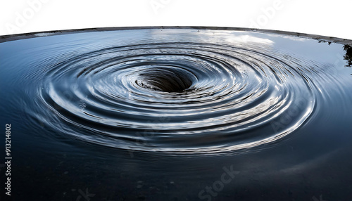  A Water Whirlpool at a Drain – A water whirlpool at a drain, isolated on a transparent back_1(35)