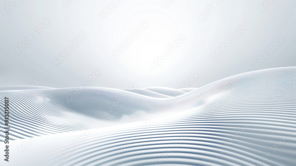 A serene landscape featuring soft, undulating white waves under a bright, diffuse light, creating a tranquil and minimalist atmosphere. A serene landscape featuring soft, undulating white waves under a bright, diffuse light, creating a tranquil and minimalist atmosphere.