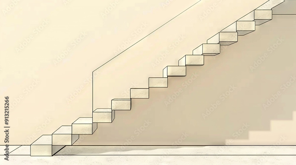 An illustration of ascending steps on a white background, with a white carpeted foreground An illustration of ascending steps on a white background, with a white carpeted foreground