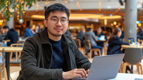 Man Working at Laptop