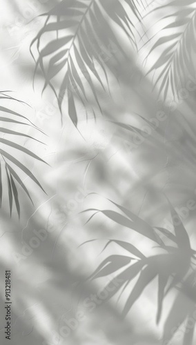 Shadow of Palm Tree Leaves on Wall