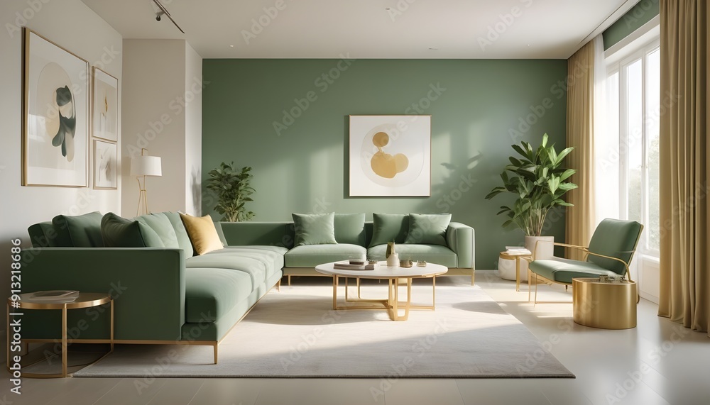 Fototapeta premium Photo interior modern design room 3d illustration