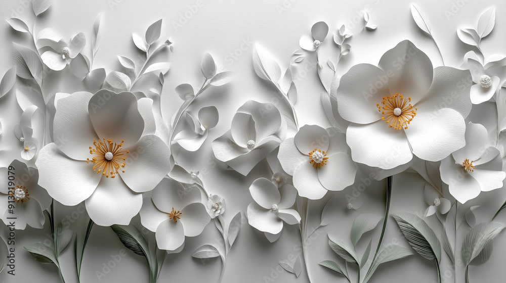 Sfondo con fiori bianchi con spazio per il testo Sfondo con fiori bianchi con spazio per il testo