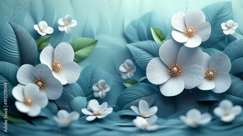 Illustrazione di fiori con spazio per il testo