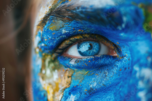 Awakening the World: A Stunning Close-Up of Planetary Care Through Unique Artistic Expression