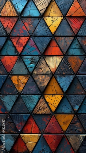 Multicolored Wall With Square Pattern