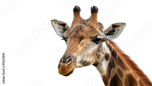  Close Up Portrait of an African Giraffe – A close-up portrait of an African giraffe, isolat_1(78)