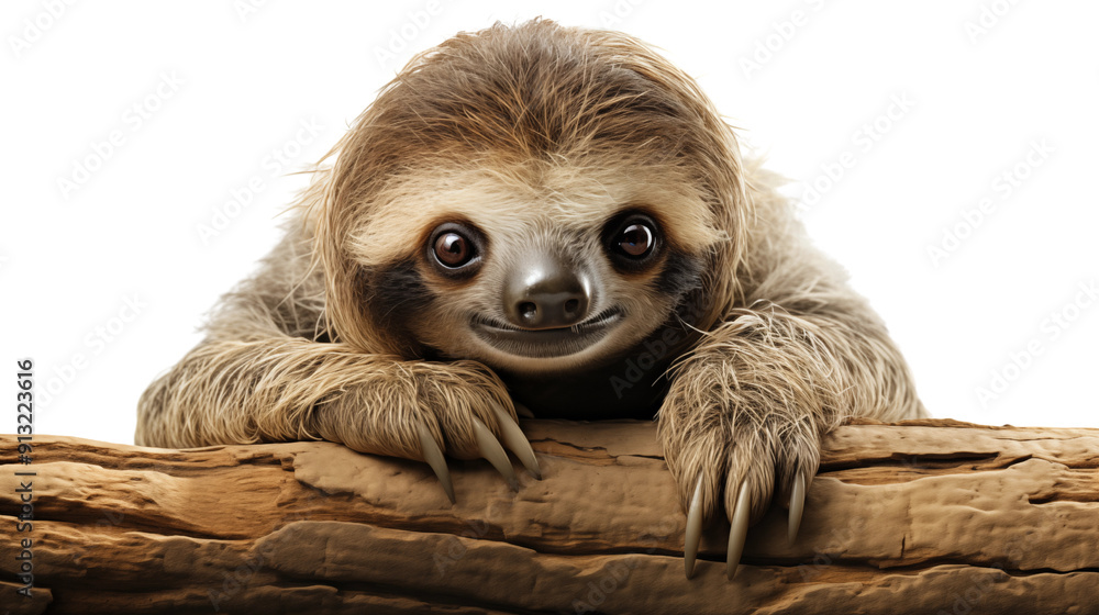 Fototapeta premium Sloth transparent background.