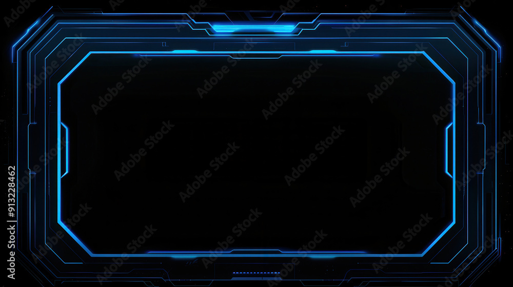 Futuristic digital frame with blue glowing edges, perfect for sci-fi or tech projects. Ideal for presentations or digital media. Futuristic digital frame with blue glowing edges, perfect for sci-fi or tech projects. Ideal for presentations or digital media.