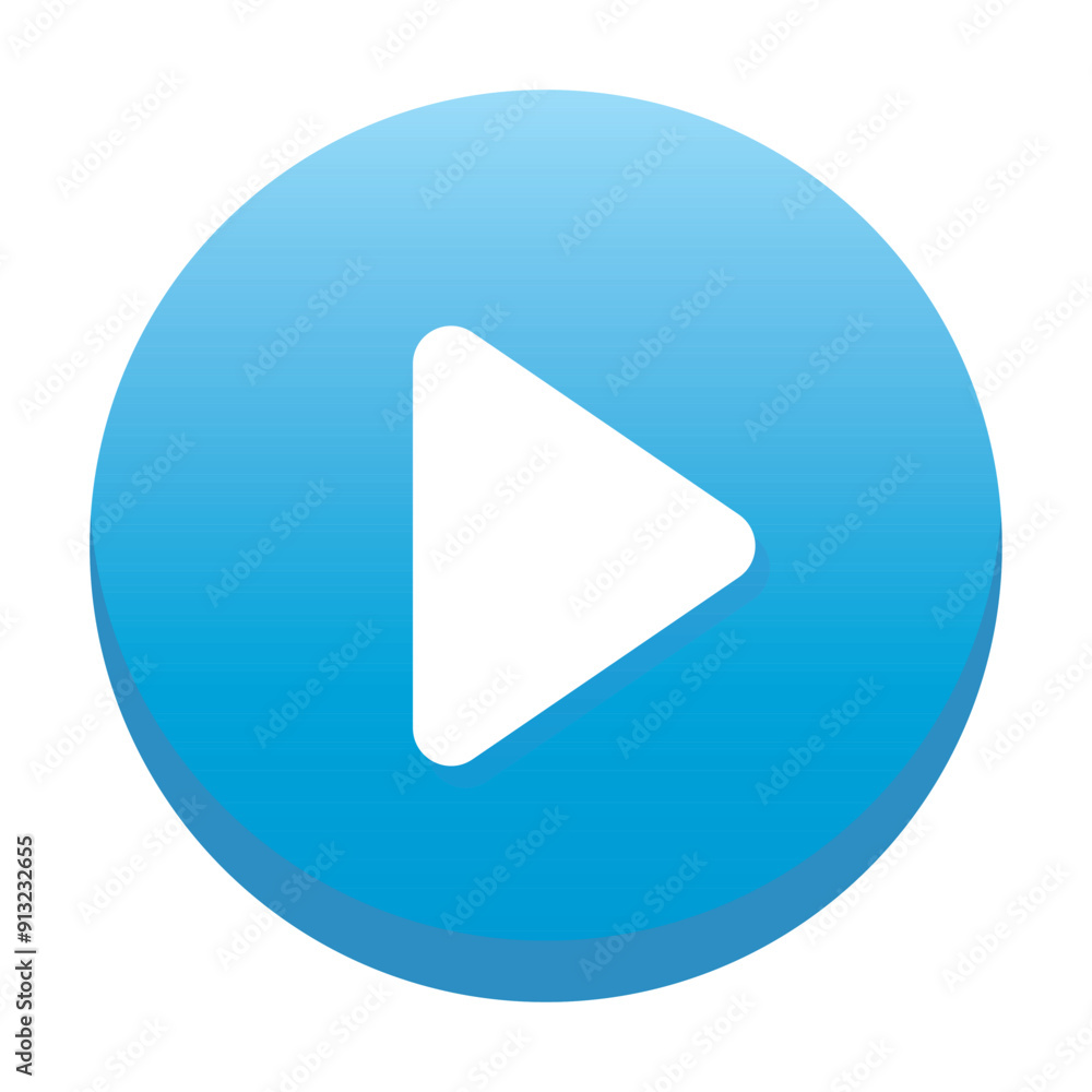 Play sign blue button. Blue play button Vector illustration isolated on a white background. Media, web and play symbol logo design, Digital Video Logo Design Template. Play sign blue button. Blue play button Vector illustration isolated on a white background. Media, web and play symbol logo design, Digital Video Logo Design Template.