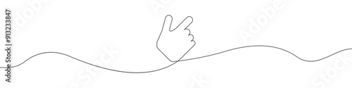 Hand icon line continuous drawing vector. One line Hand icon vector background. Hand icon. Continuous outline of a Hand icon.