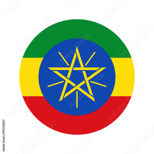 Round Ethiopia flag icon