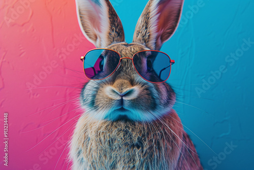 easter bunny on a blue background