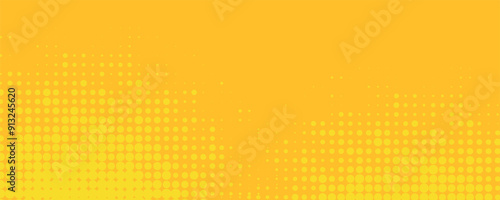 abstract yellow halftone wide elegant banner design