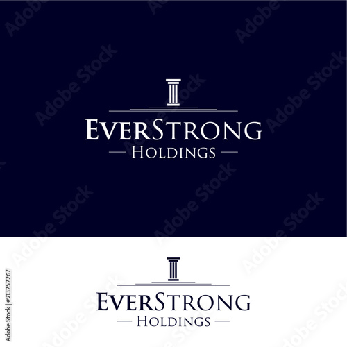 Ever strong holdings pillar logo design ideas business name editable vector template  royalty free image