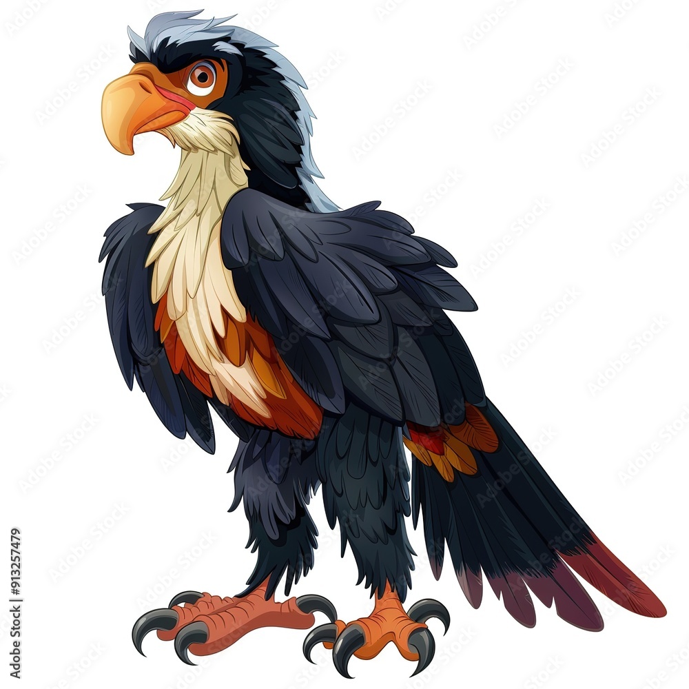 Fototapeta premium Condor muscle fantasy animal cartoon isolated whitebackground 16:9