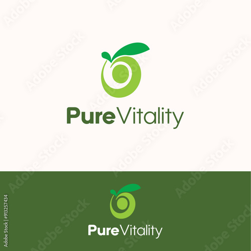 Pure vitality nature health logo design ideas business name editable vector template  royalty free image