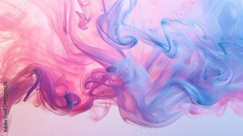 Abstract pink and blue ink in water