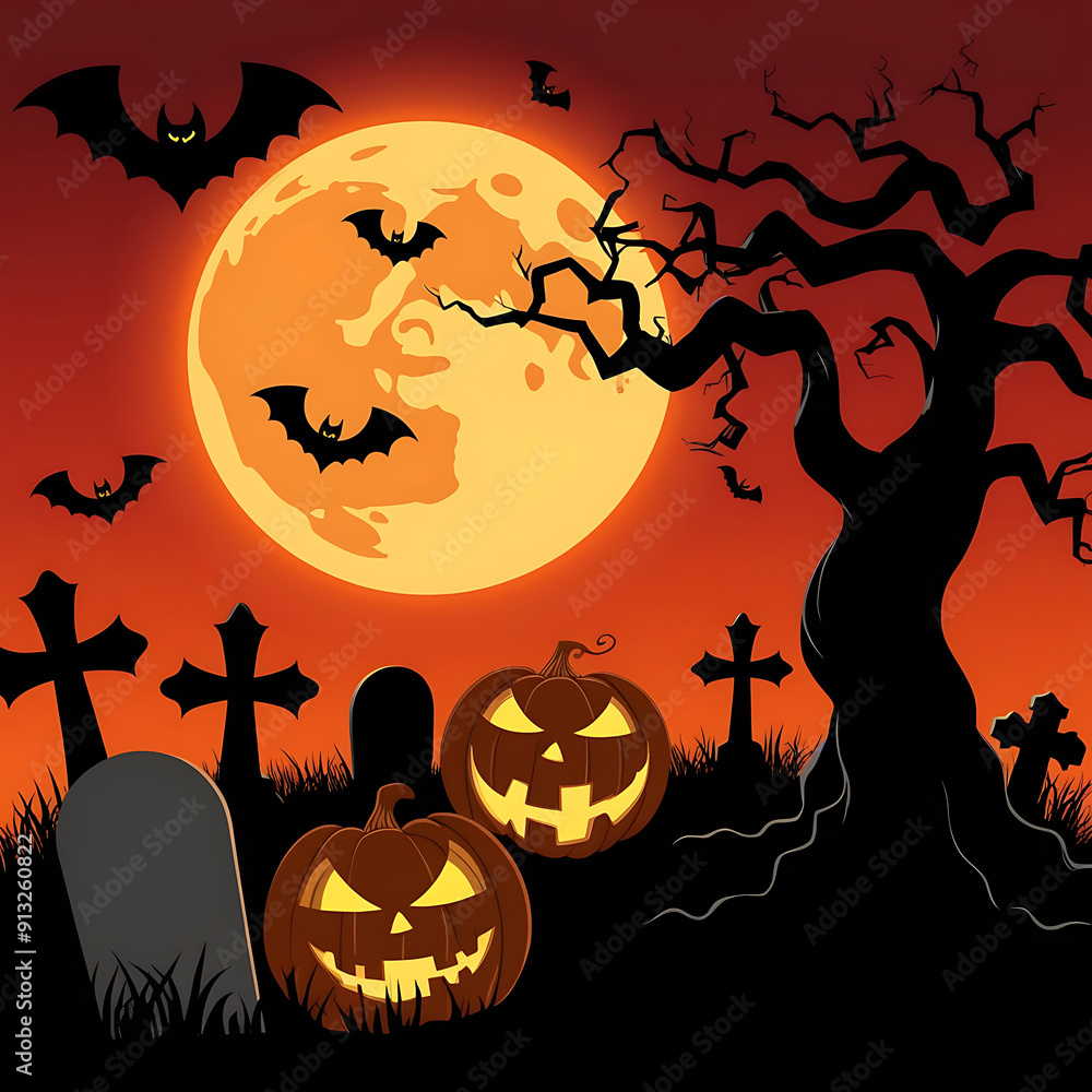 Halloween haunted house with flat design Halloween haunted house with flat design
