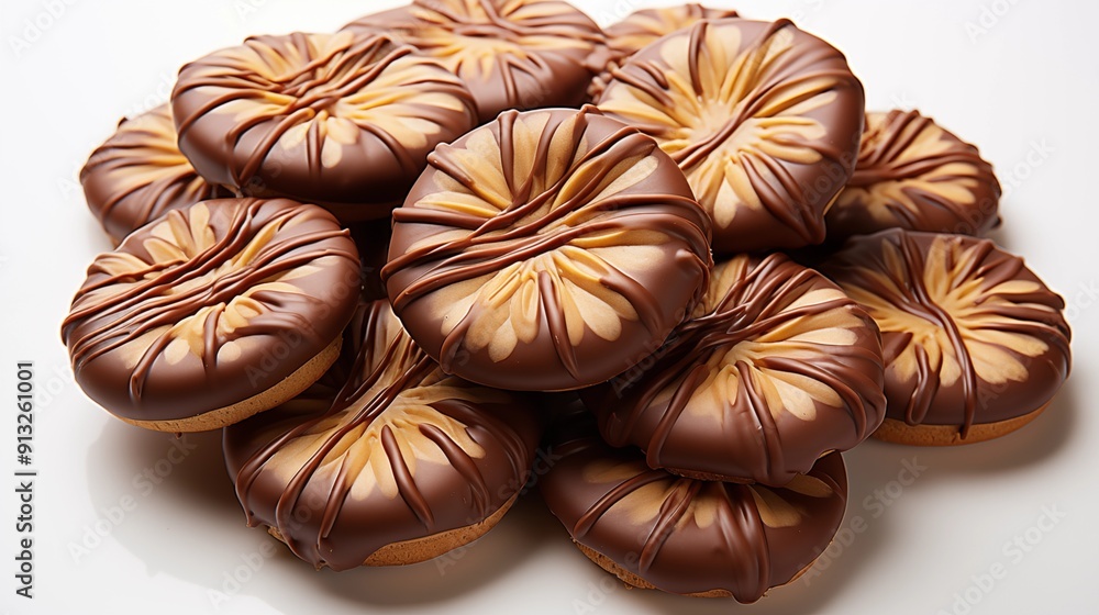 Close view of girl scout cookies, front view from above, studio lighting, isolated white background. Close view of girl scout cookies, front view from above, studio lighting, isolated white background.
