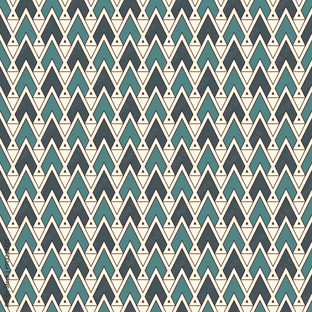 Ethnic style seamless pattern with repeated triangles. Native americans ornamental abstract background. Tribal motif. Boho chic digital paper, textile print, page fill. Vector art Ethnic style seamless pattern with repeated triangles. Native americans ornamental abstract background. Tribal motif. Boho chic digital paper, textile print, page fill. Vector art