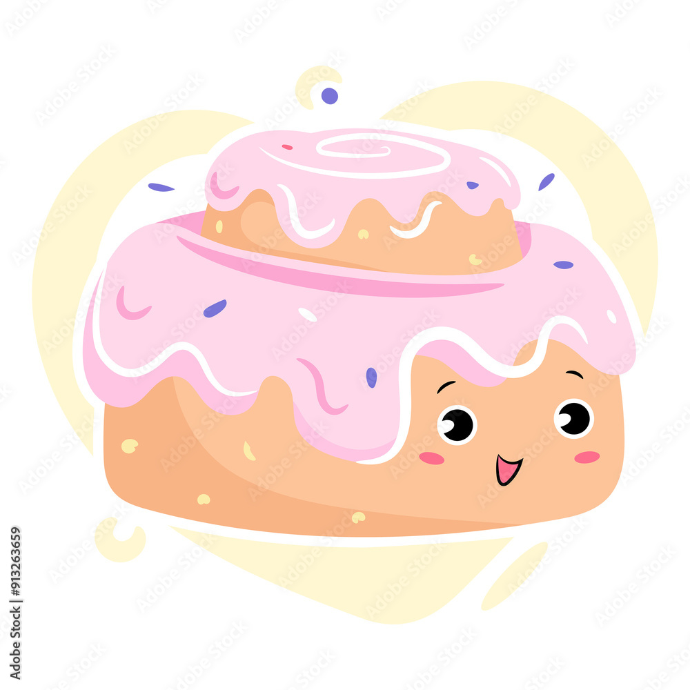 cute cinnamon roll dessert vector illustration sticker cute cinnamon roll dessert vector illustration sticker